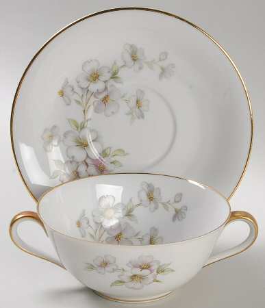 Dogwood Flat Cream Soup Bowl & Saucer Set