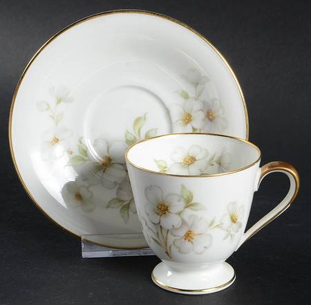 Dogwood Footed Demitasse Cup & Saucer Set