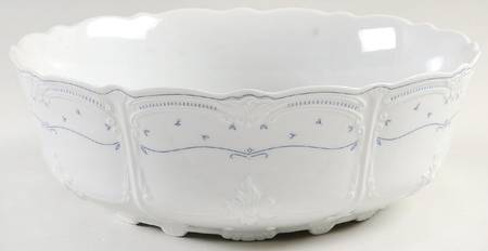 Fleur De Lis Blue 9" Salad Serving Bowl