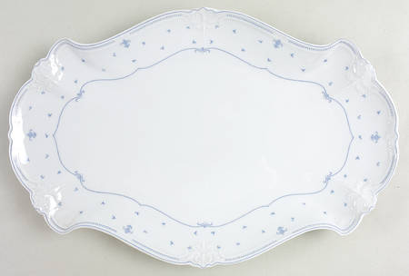 Fleur De Lis Blue 15" Oval Serving Platter