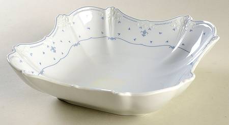 Fleur De Lis Blue 9" Square Vegetable Bowl