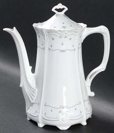 Fleur De Lis Blue Mini Coffee Pot & Lid