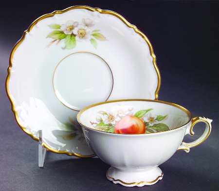 Fruit Footed Cup & Saucer Set