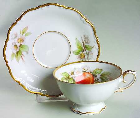 Fruit Footed Cup & Saucer Set