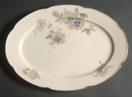 Pansy Cream 13" Oval Serving Platter