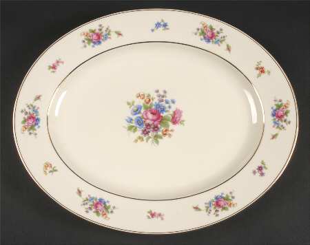 Queen's Rose Smooth #4416 14" Oval Serving Platter
