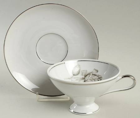 Midnight Rose Footed Cup & Saucer Set