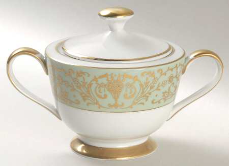 Coronation Green Sugar Bowl & Lid