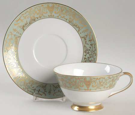 Coronation Green Footed Cup & Saucer Set