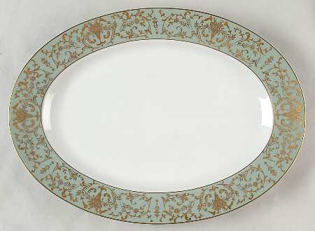 Coronation Green 14" Oval Serving Platter