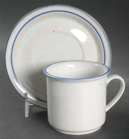 Earthstone Blue Reef Flat Cup & Saucer Set