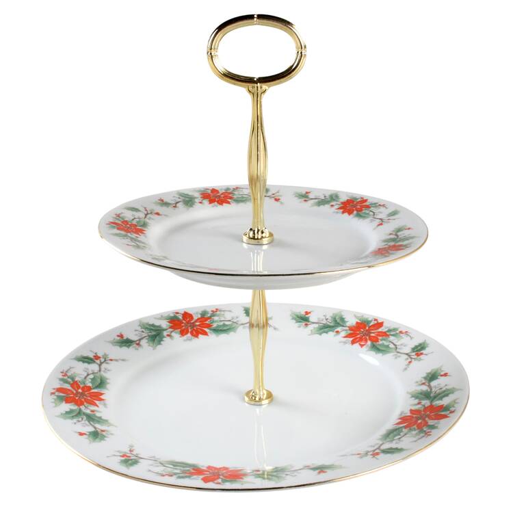1693 (China) 6 5/8"-10"  2 Tiered Serving Tray (Dp, Sp) HC