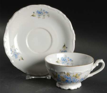 Forget Me Nots Footed Cup & Saucer Set