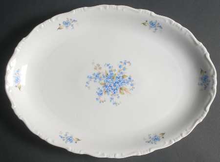 Forget Me Nots 14" Oval Serving Platter