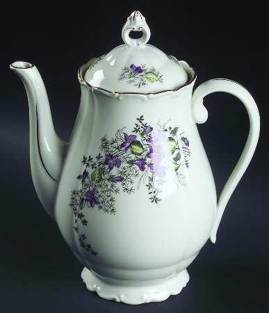 Spring Violet (Scroll Edge Only) Coffee Pot & Lid