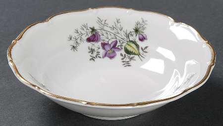Spring Violet (Scroll Edge Only) Fruit/Dessert (Sauce) Bowl