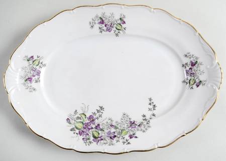 Spring Violet (Scroll Edge Only) 12" Oval Serving Platter
