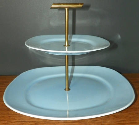 Conversation Blue 2 Tiered Serving Tray (Dinner&Bread/Butter Plate)