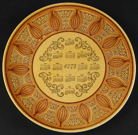 Honey Gold "1973" Calendar Plate