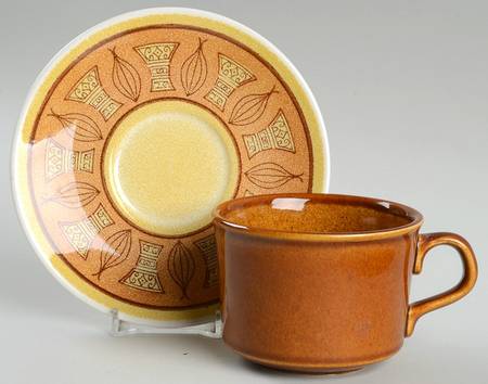 Honey Gold Flat Cup & Saucer Set
