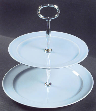 Luray Pastels Windsor Blue 6 5/8"-10"  2 Tiered Serving Tray (Dp, Sp) HC