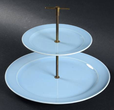 Luray Pastels Windsor Blue 2 Tiered Serving Tray (Dinner&Bread/Butter Plate)