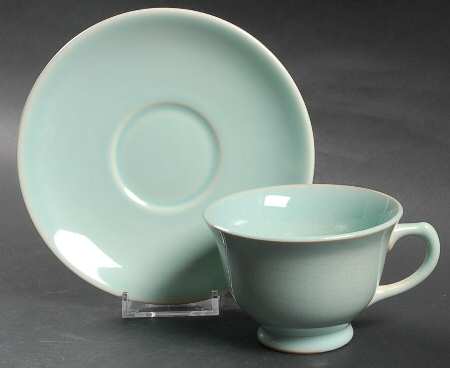 Luray Pastels Surf Green Footed Cup & Saucer Set