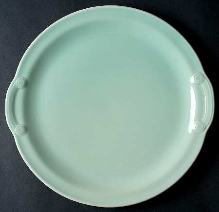 Luray Pastels Surf Green Handled Cake Plate