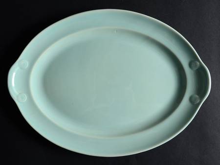 Luray Pastels Surf Green 13" Oval Serving Platter