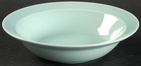 Luray Pastels Surf Green Rim Cereal Bowl