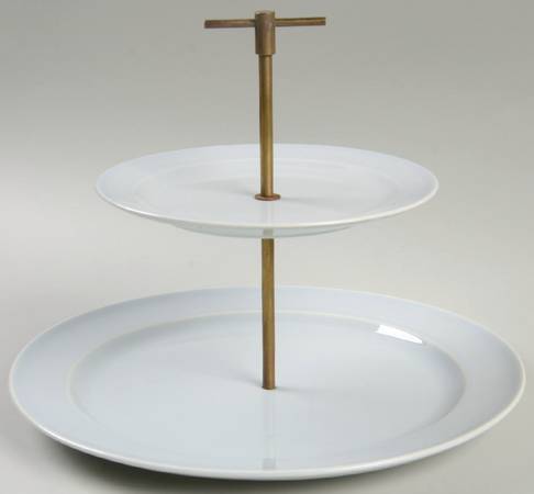 Luray Pastels Chatham Grey 2 Tiered Serving Tray (Dinner&Bread/Butter Plate)