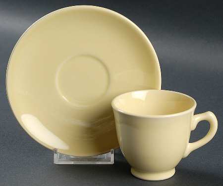 Luray Pastels Persian Cream Yellow Flat Demitasse Cup & Saucer Set