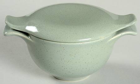 Pebbleford Celery Sugar Bowl & Lid
