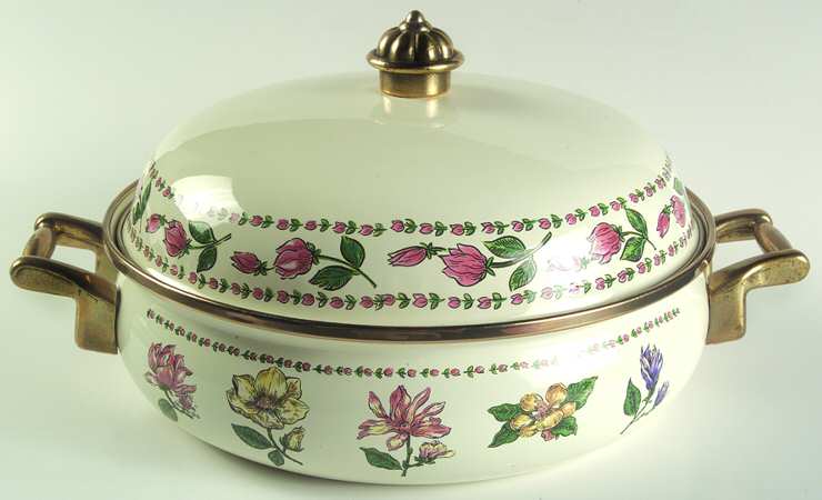 Botanical Gardens 2.5 Quart Metal Round Covered Casserole
