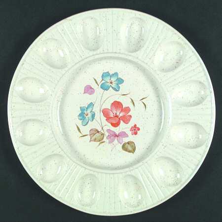 Poppy (Off White Background) Deviled Egg Plate