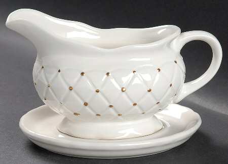 Golden Quilt Gravy Boat & Underplate