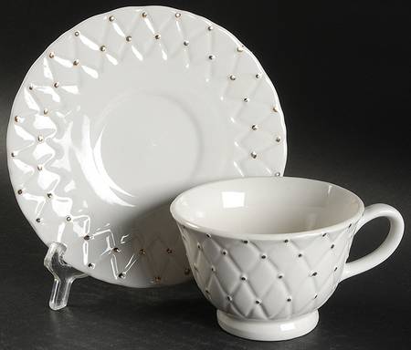 Golden Quilt Footed Cup & Saucer Set