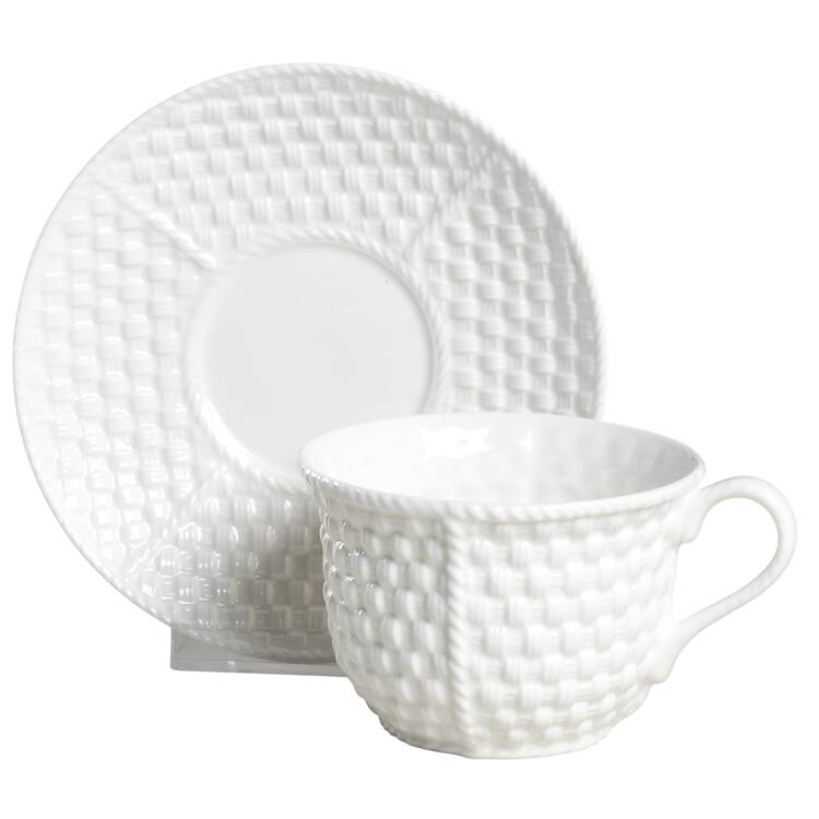 Tiffany Weave Flat Cup & Saucer Set