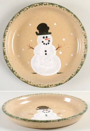 Traditional Snowman (Made in Mold) Child's Plate