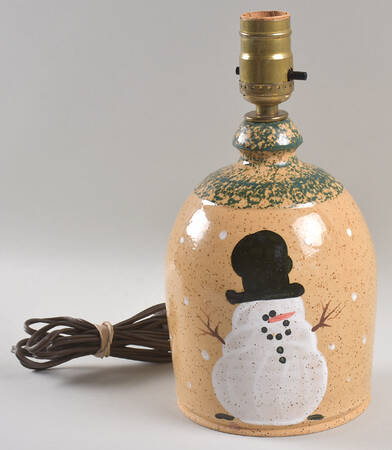 Traditional Snowman (Made in Mold) Medium Electric Lamp No Shade