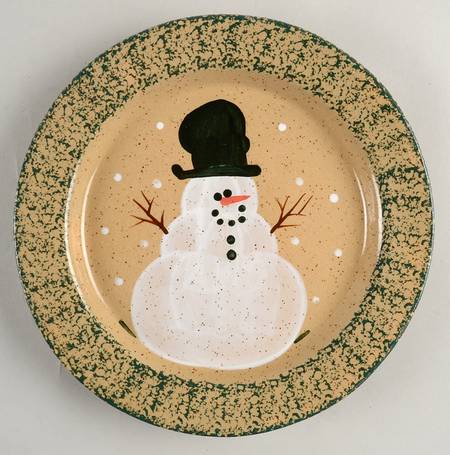 Traditional Snowman (Made in Mold) Small Dinner Plate