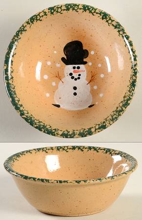 Traditional Snowman (Made in Mold) Fruit/Dessert (Sauce) Bowl