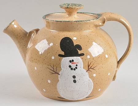 Traditional Snowman (Made in Mold) Teapot & Lid