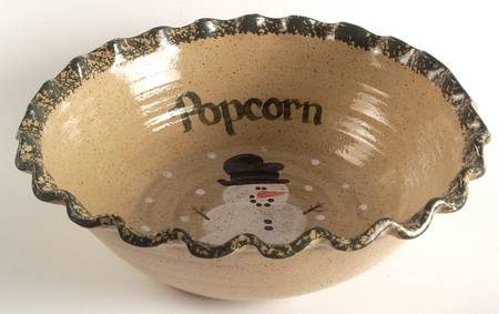 Traditional Snowman (Made in Mold) Popcorn Bowl