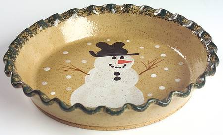 Traditional Snowman (Made in Mold) Pie Serving Plate