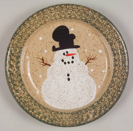 Traditional Snowman (Made in Mold) Luncheon Plate