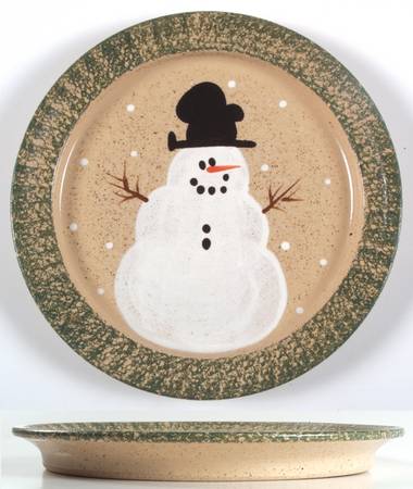 Traditional Snowman (Made in Mold) Dinner Plate