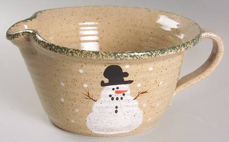 Traditional Snowman (Made in Mold) Batter Bowl