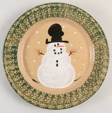 Snowman & Pines (Made in Mold) Dinner Plate