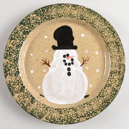 Snowman & Pines (Made in Mold) Luncheon Plate